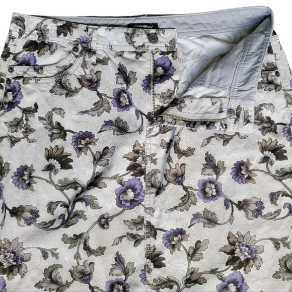 Eddie Bauer Corduroy Floral Pencil Skirt Straight Front Slit Cottage-cor… - Picture 14 of 15